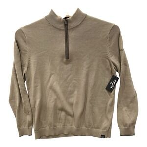 Rhone Sweater Mens XXL Foggy Taupe Commuter 1/4 Zip‎ Performance Knit NWT**